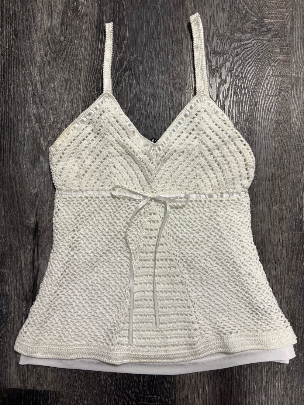 Vintage Crochet Knit Babydoll Tank Top